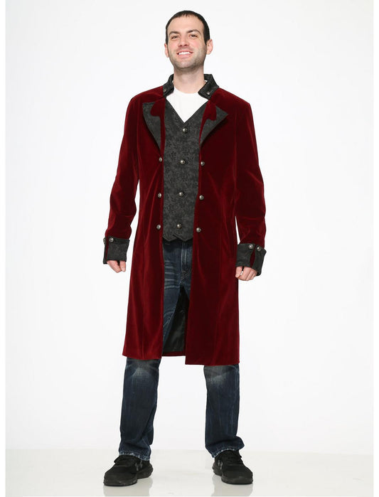 Burgundy Velvet Mens Coat - US 7412
