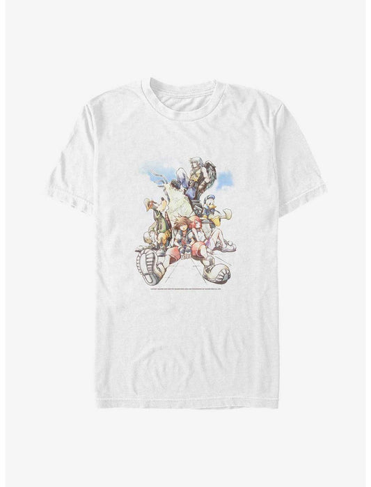 Disney Kingdom Hearts Group In The Clouds Big & Tall T-Shirt - US 2094