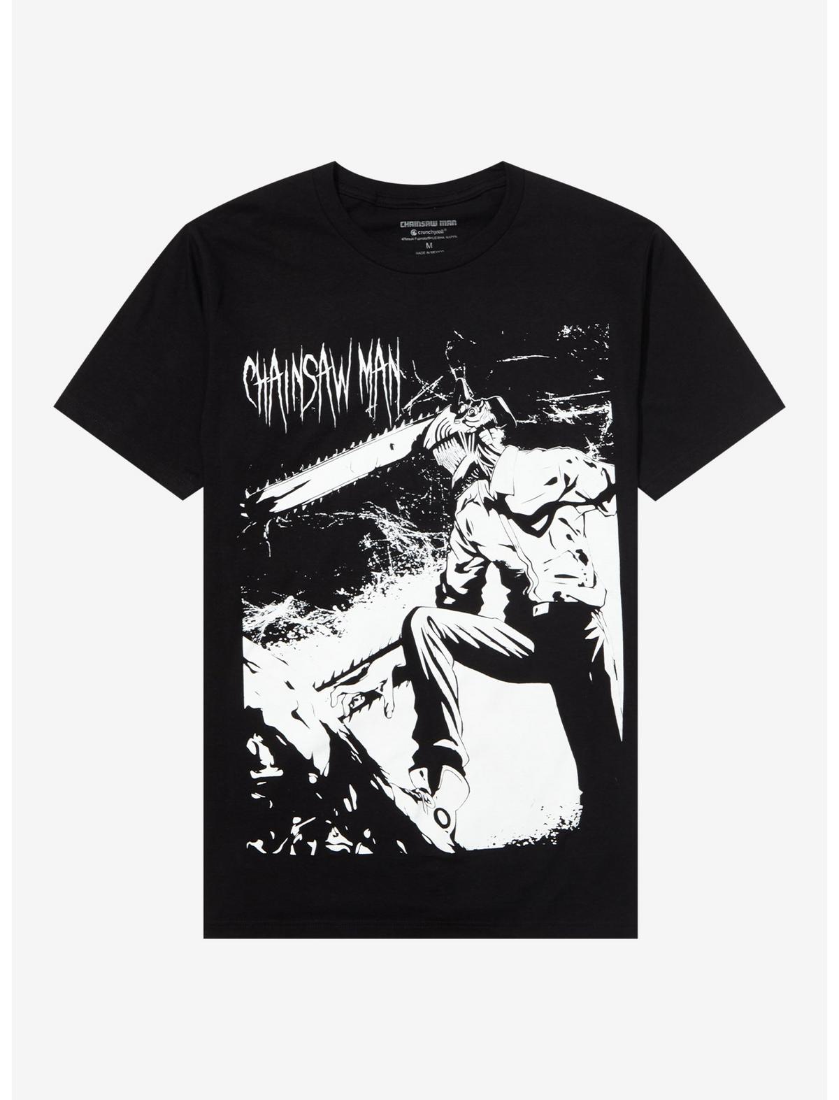 Chainsaw Man Jumbo Denji Black & White T-Shirt - US 4420