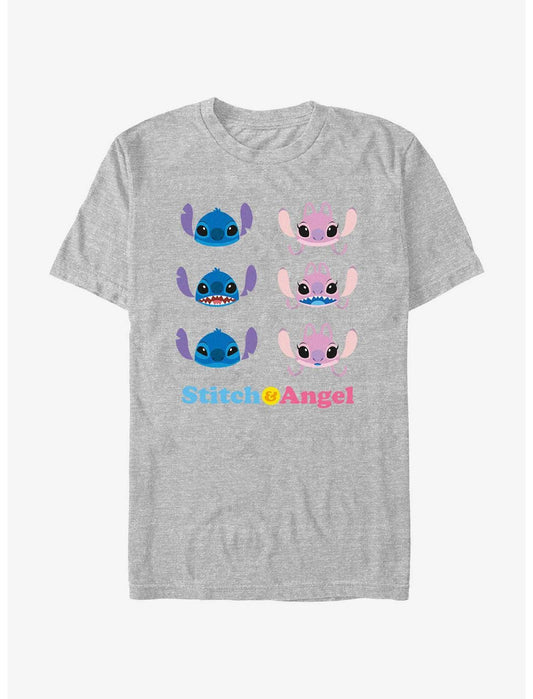 Disney Lilo & Stitch Angel & Stitch Faces T-Shirt - US 6425