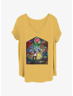 Disney Beauty and the Beast Stained Glass Beauty Girls T-Shirt Plus Size - US 2520