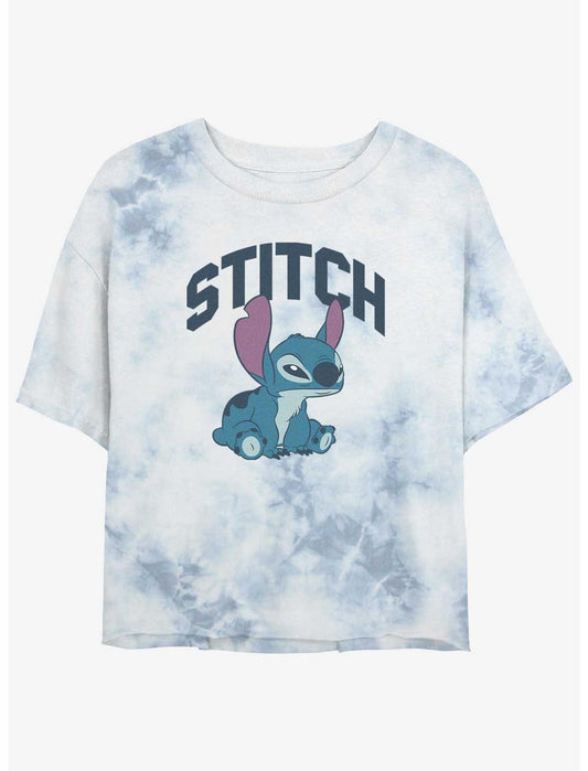 Disney Lilo & Stitch Hangry Stitch Tie-Dye Girls Crop T-Shirt - US 9569