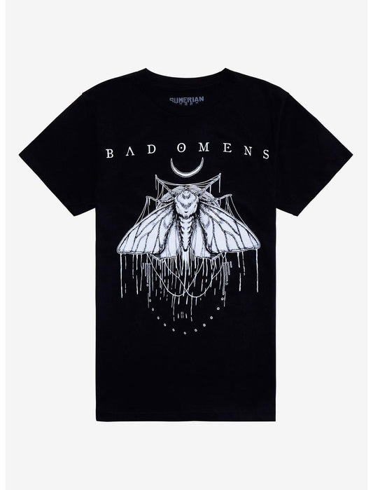 Bad Omens Moth Boyfriend Fit Girls T-Shirt - US 8694