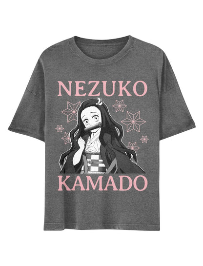 Demon Slayer: Kimetsu No Yaiba Nezuko Boyfriend Fit Girls T-Shirt - US 8673