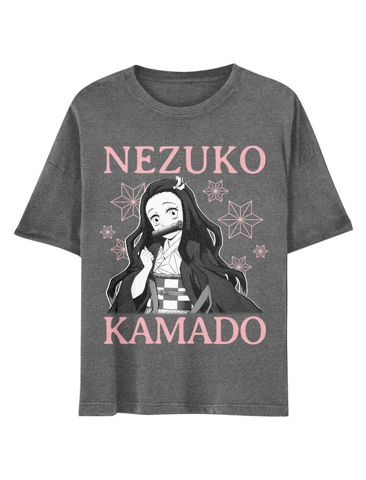 Demon Slayer: Kimetsu No Yaiba Nezuko Boyfriend Fit Girls T-Shirt - US 8673