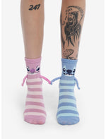 Disney Lilo & Stitch Angel & Stitch Magnetic Arms Mismatch Crew Socks - US 1817