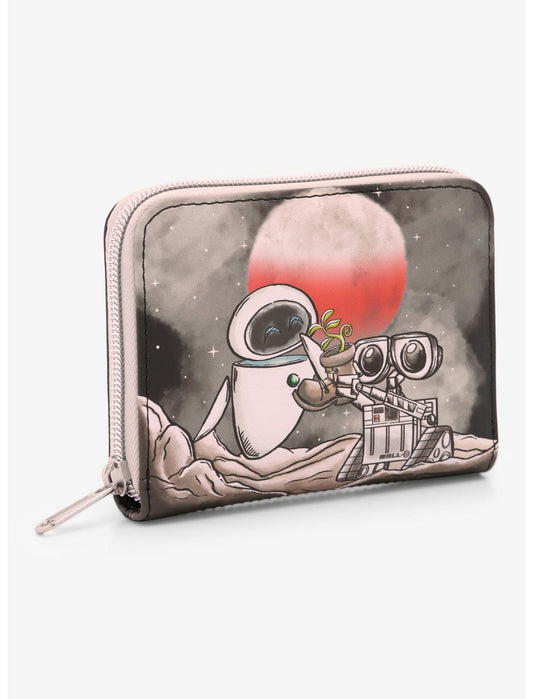 Loungefly Disney Pixar WALL-E EVE & WALL-E Plant Mini Zipper Wallet - US 7023