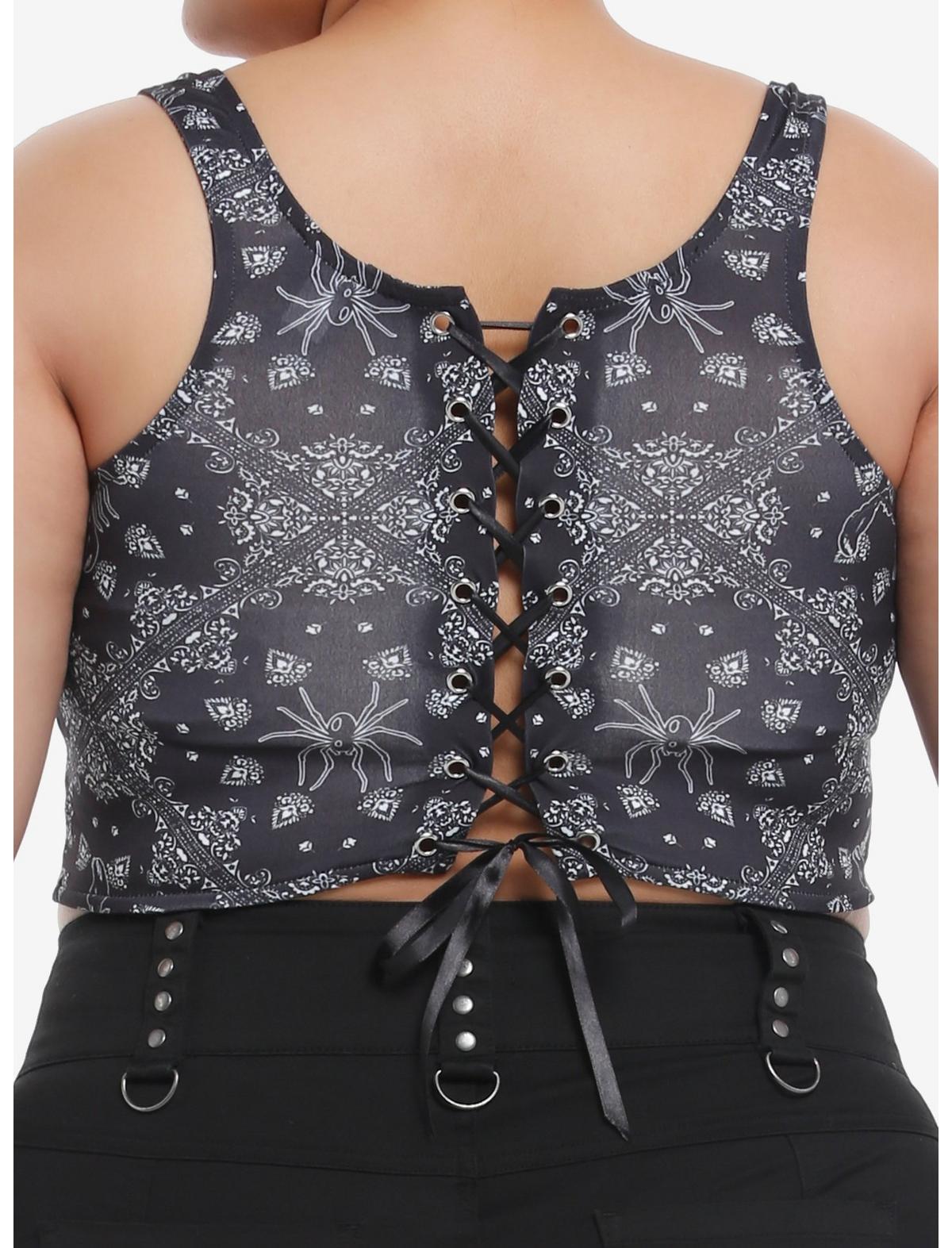 Cosmic Aura Gothic Western Bandana Lace-Up Girls Top Plus Size - US 7568