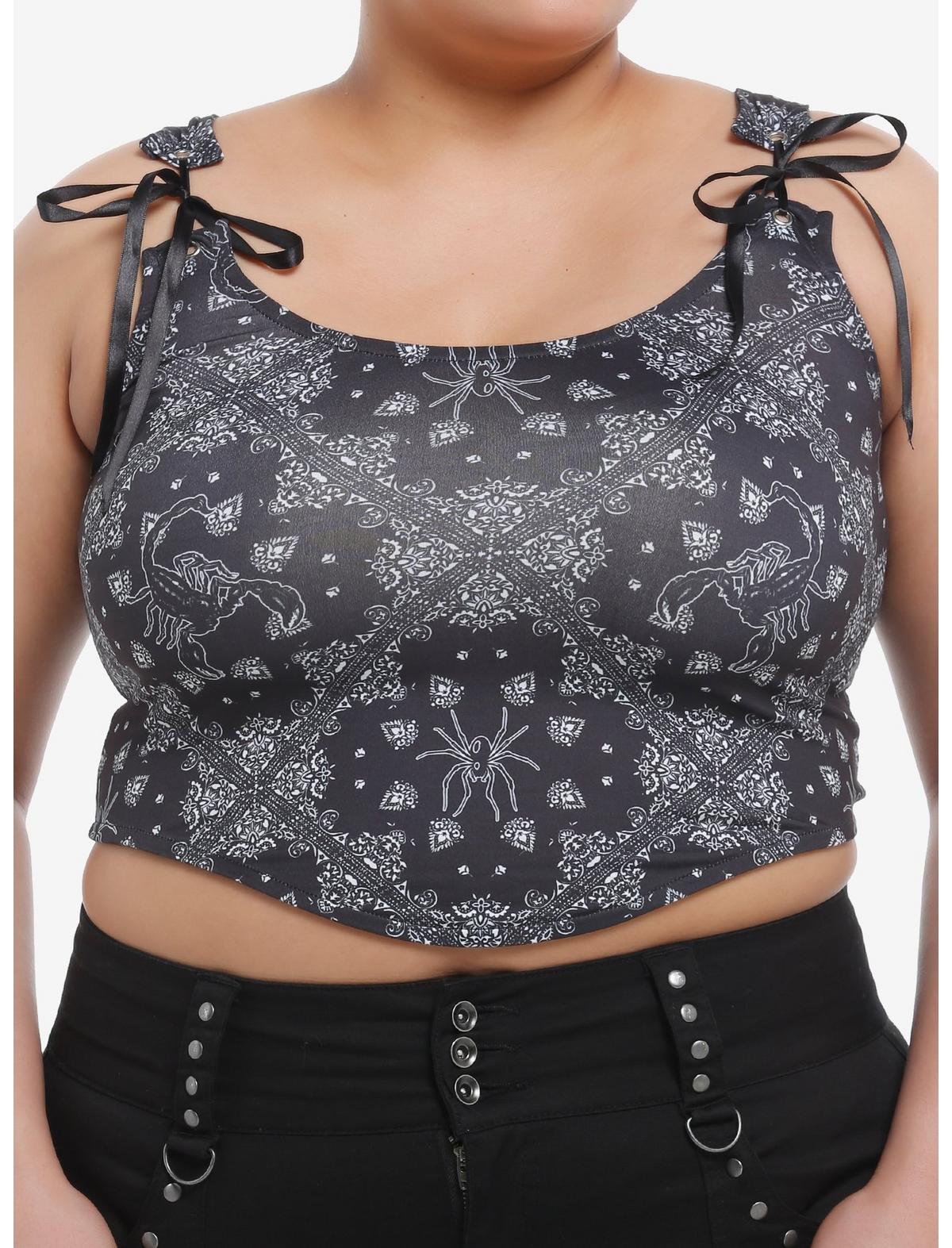 Cosmic Aura Gothic Western Bandana Lace-Up Girls Top Plus Size - US 7568