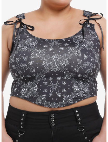 Cosmic Aura Gothic Western Bandana Lace-Up Girls Top Plus Size - US 7568