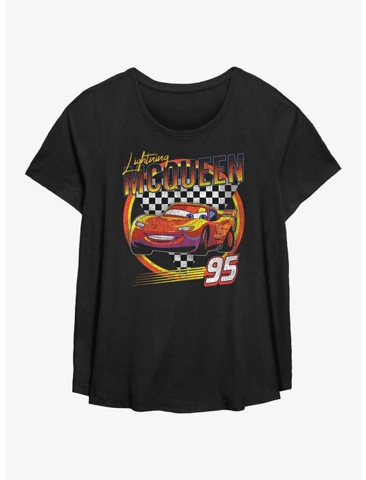 Disney Pixar Cars Lightning McQueen Vintage Girls T-Shirt Plus Size - US 5029