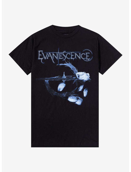 Evanescence Falling Petals Boyfriend Fit Girls T-Shirt - US 7929