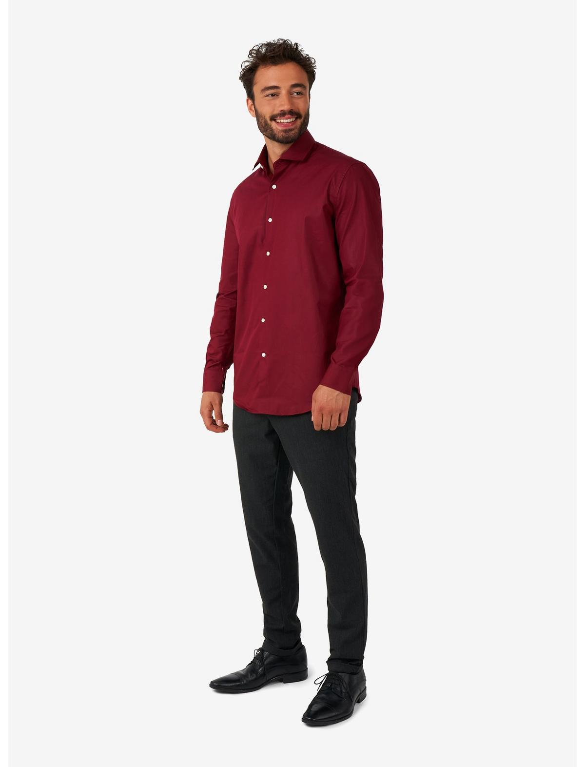 Blazing Burgundy Long Sleeve Button-Up Shirt - US 5811