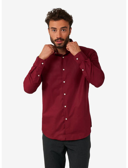 Blazing Burgundy Long Sleeve Button-Up Shirt - US 5811