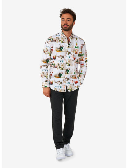 Elf Christmas Long Sleeve Button-Up Shirt - US 7807