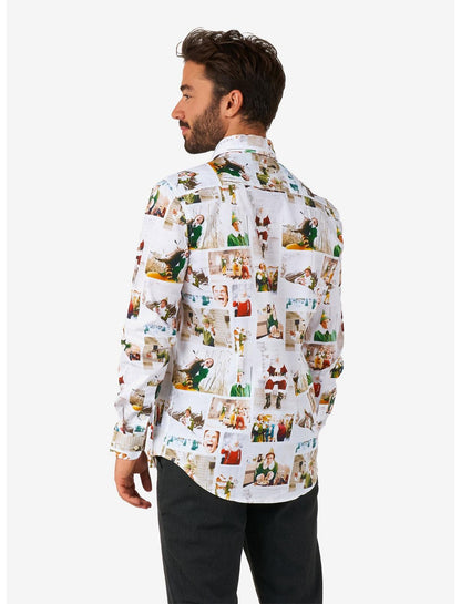 Elf Christmas Long Sleeve Button-Up Shirt - US 7807