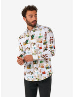 Elf Christmas Long Sleeve Button-Up Shirt - US 7807