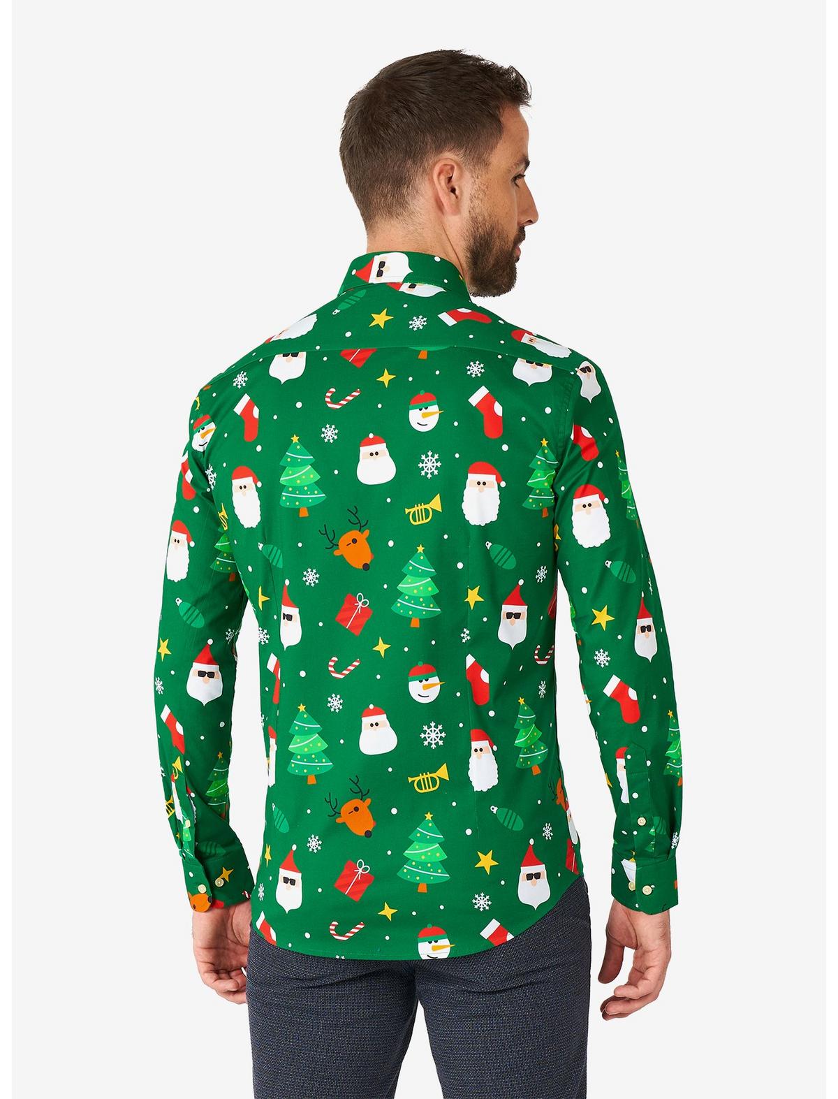 Festivity Green Long Sleeve Button-Up Shirt - US 2818
