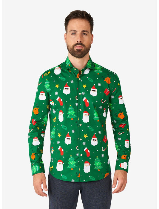 Festivity Green Long Sleeve Button-Up Shirt - US 2818