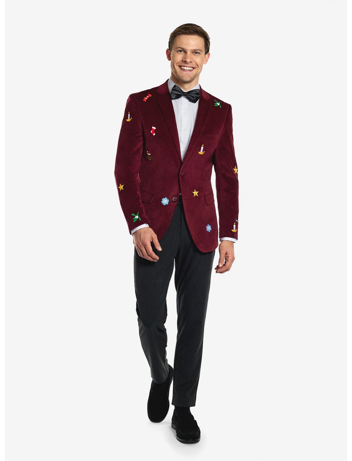 Christmas Icons Deep Burgundy Blazer - US 3321