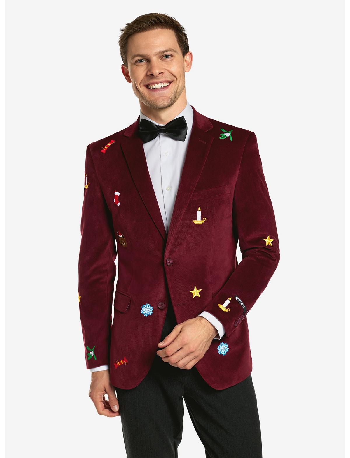 Christmas Icons Deep Burgundy Blazer - US 3321