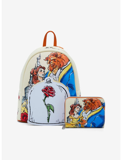 Loungefly Disney Beauty And The Beast Couple Rose Mini Backpack - US 5784