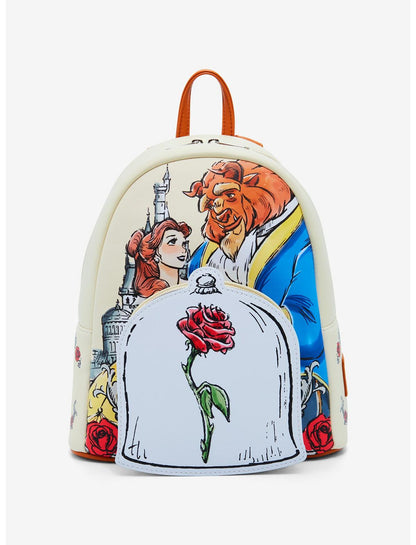 Loungefly Disney Beauty And The Beast Couple Rose Mini Backpack - US 5784