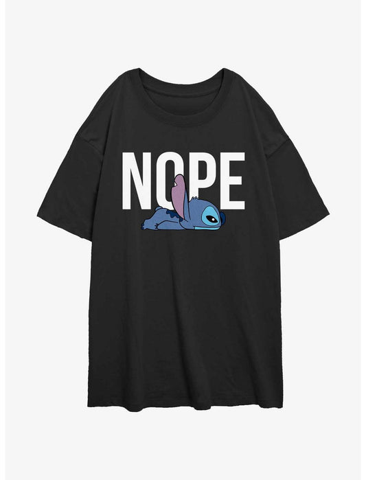 Disney Lilo & Stitch Nope Stitch Girls Oversized T-Shirt - US 5870