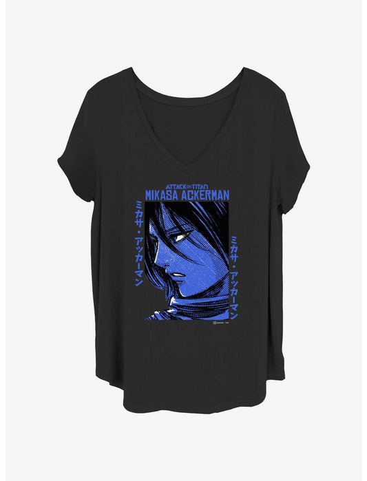 Attack on Titan Mikasa Textbox Girls T-Shirt Plus Size - US 1246