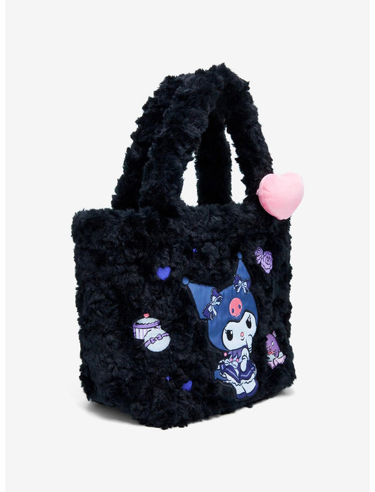 Kuromi Baku Lolita Fuzzy Crossbody Medium Tote Bag - US 7606