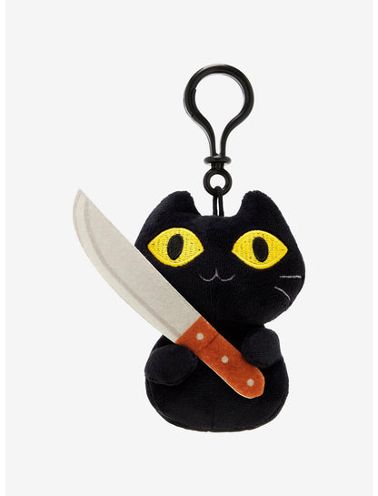 Black Cat Knife Plush Key Chain - US 5370