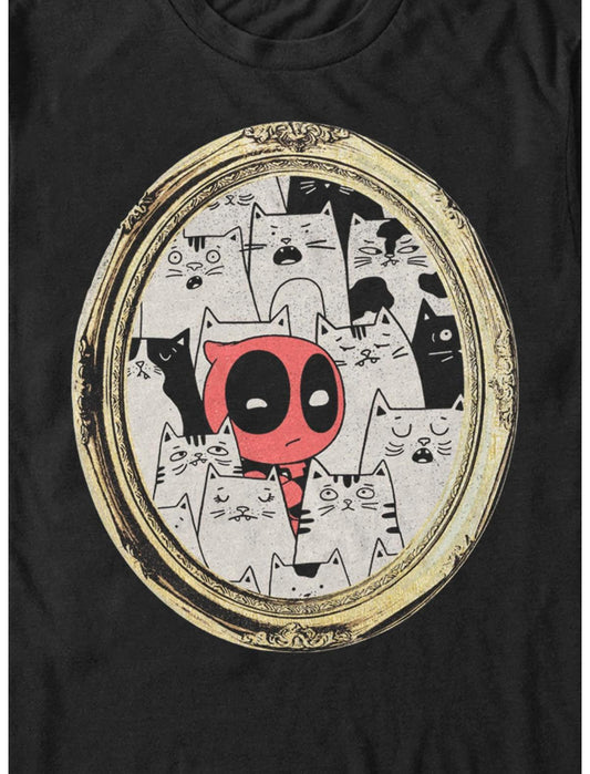 Marvel Deadpool Cats Rule Everything Around Me Portrait T-Shirt - US 1512