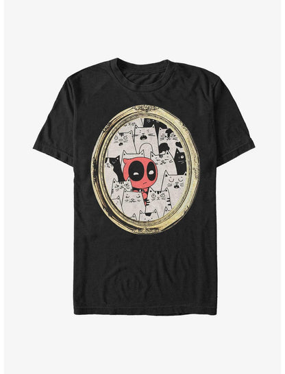 Marvel Deadpool Cats Rule Everything Around Me Portrait T-Shirt - US 1512