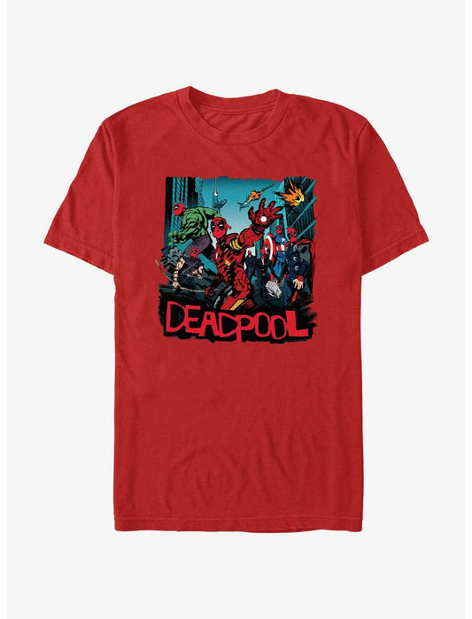 Marvel Deadpool & Wolverine Deadpool Avengers T-Shirt - US 7391