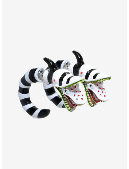 Beetlejuice Sandworm Faux Tunnel Earrings - US 4793