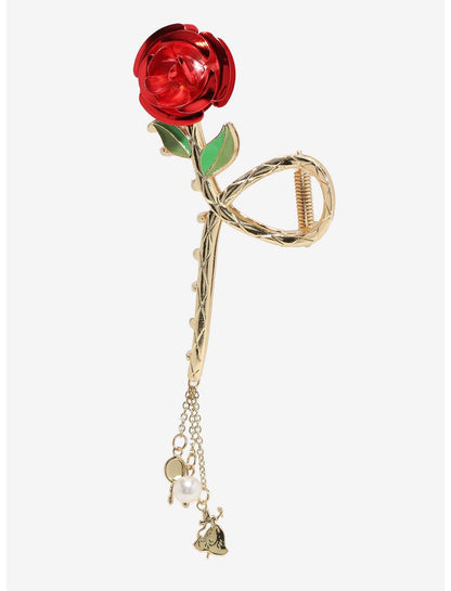 Disney Beauty And The Beast Rose Charm Claw Hair Clip - US 8057