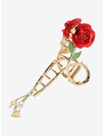 Disney Beauty And The Beast Rose Charm Claw Hair Clip - US 8057