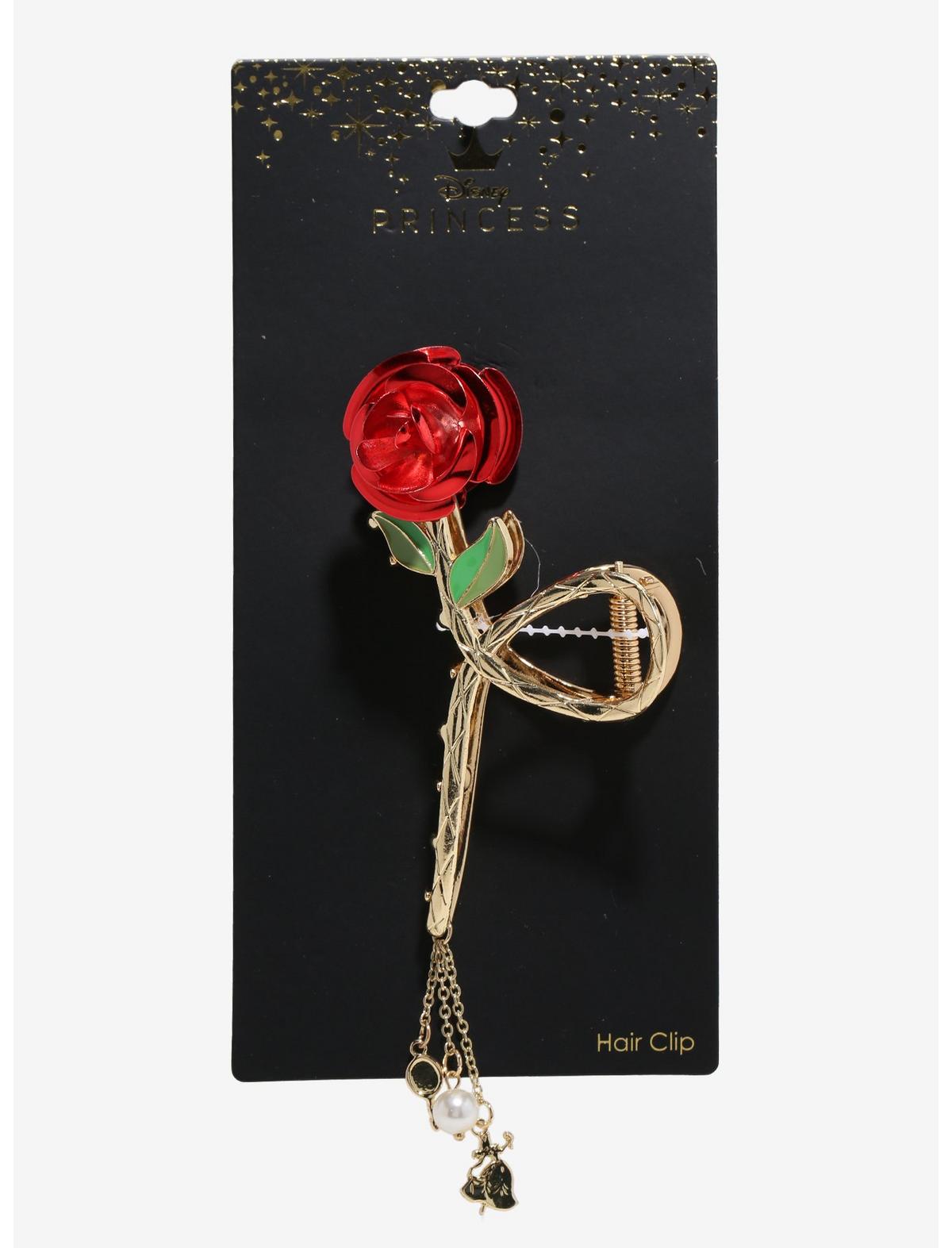 Disney Beauty And The Beast Rose Charm Claw Hair Clip - US 8057