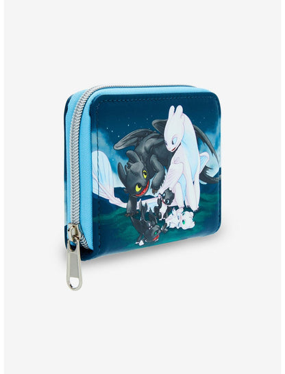 Loungefly How To Train Your Dragon Toothless & Light Fury Babies Mini Zipper Wallet - US 8492