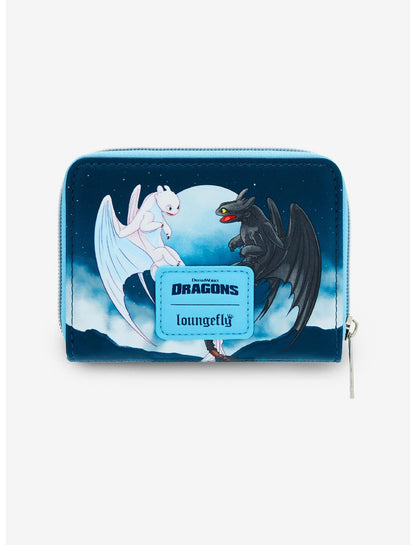 Loungefly How To Train Your Dragon Toothless & Light Fury Babies Mini Zipper Wallet - US 8492