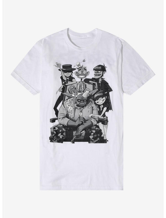 Gorillaz Black & White Group Photo T-Shirt - US 1252