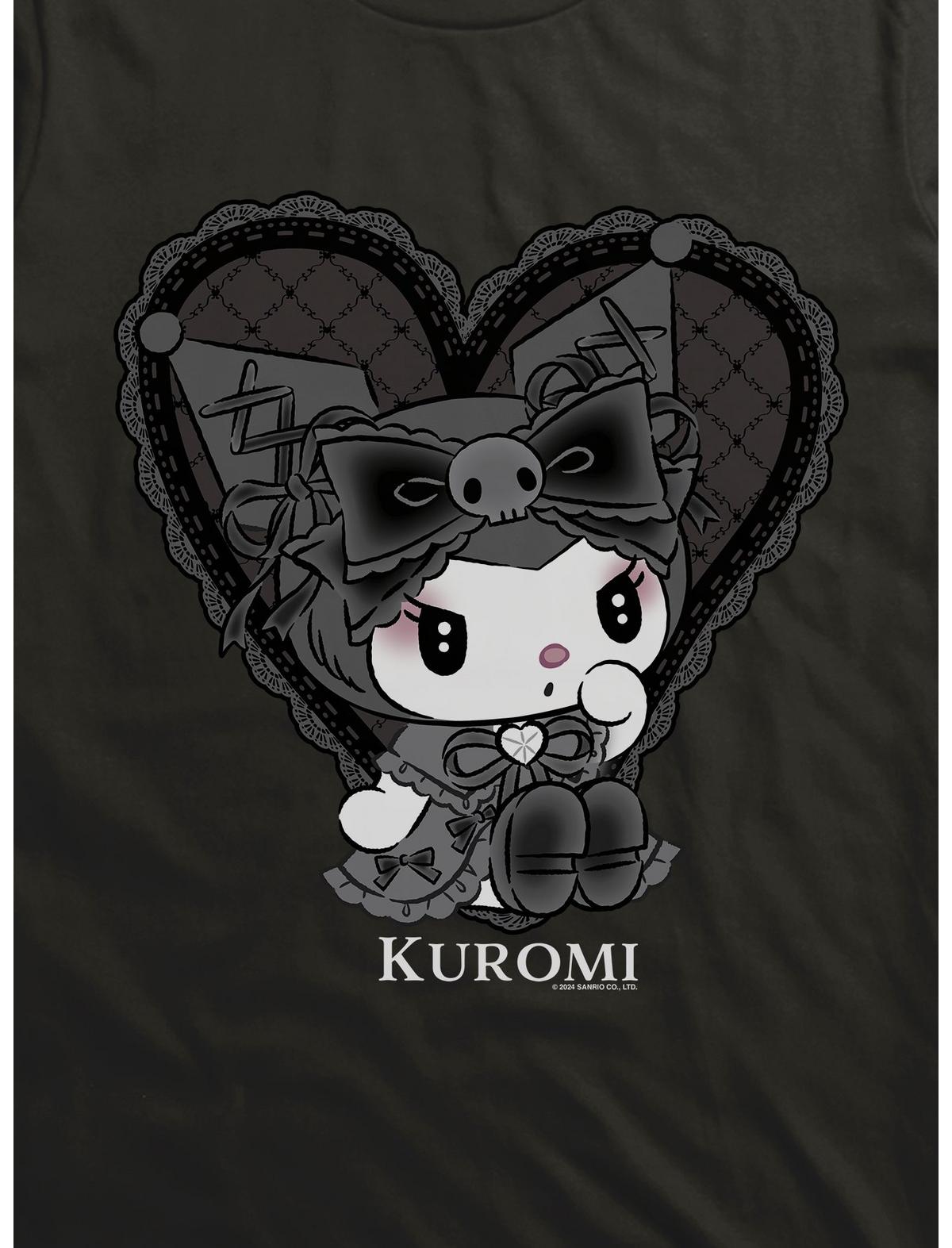 Kuromi Lacey Black Heart T-Shirt - US 6404