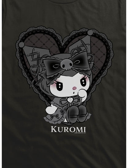 Kuromi Lacey Black Heart T-Shirt - US 6404