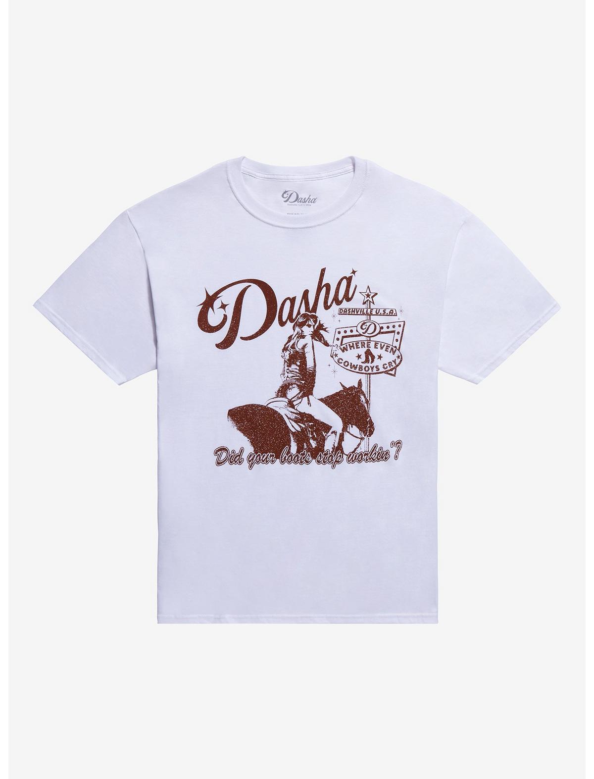 Dasha Boots Stop Workin' Boyfriend Fit Girls T-Shirt - US 6832