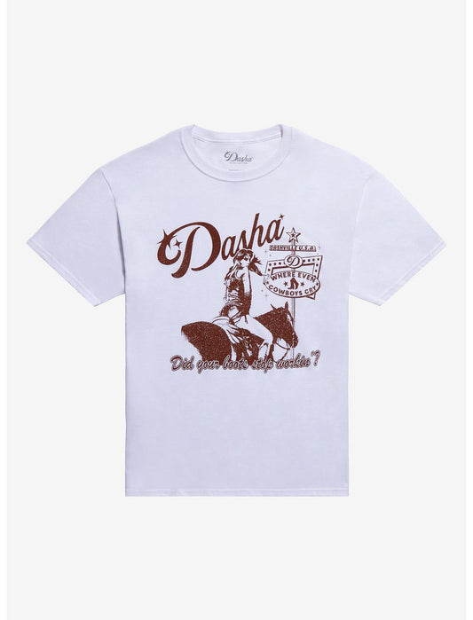 Dasha Boots Stop Workin' Boyfriend Fit Girls T-Shirt - US 6832