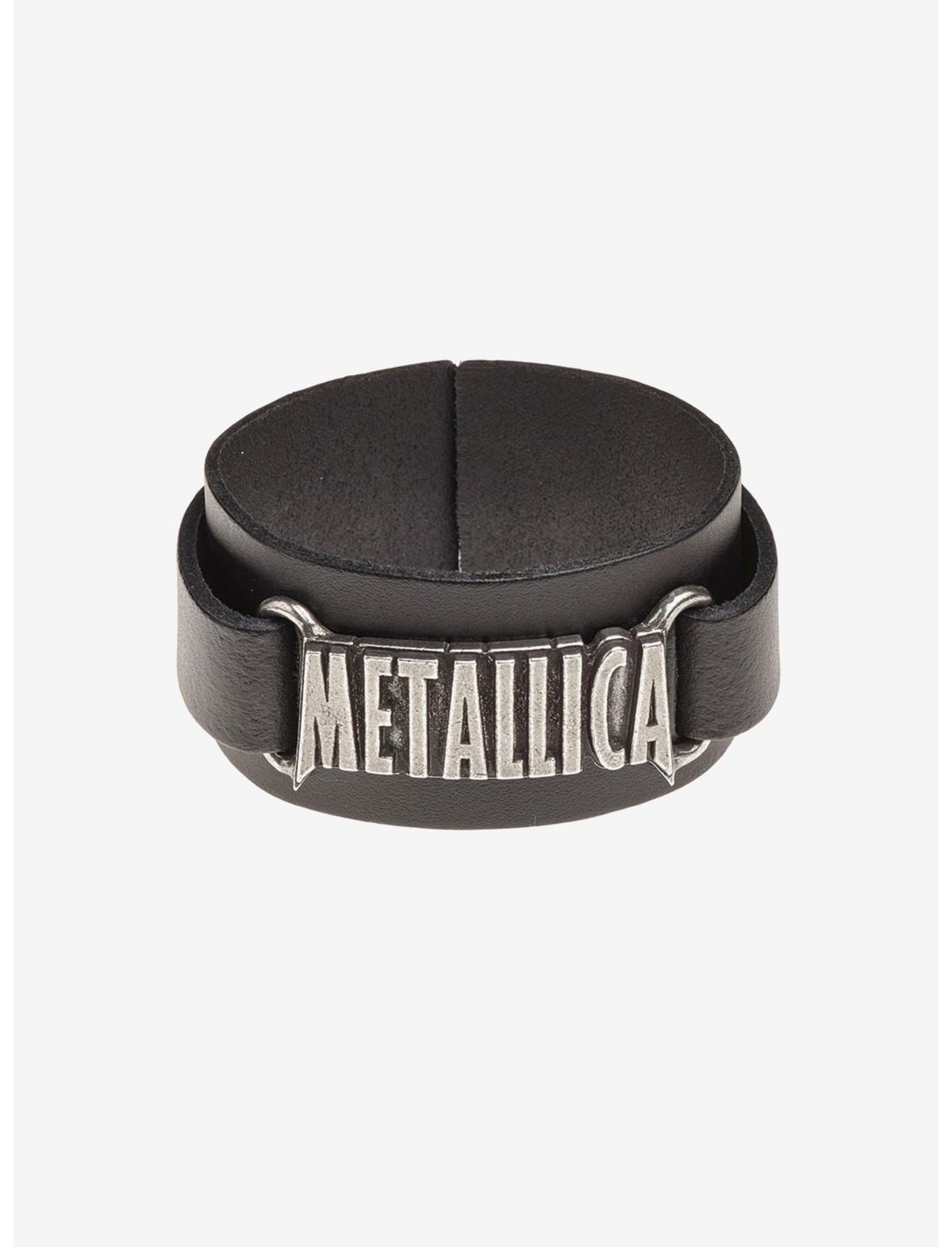 Alchemy of England Metallica Logo Leather Wriststrap Bracelet - US 5454