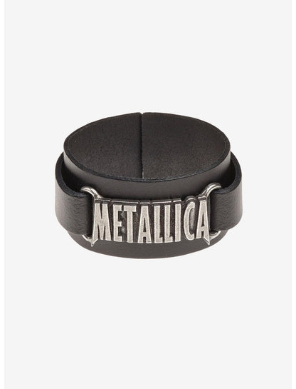 Alchemy of England Metallica Logo Leather Wriststrap Bracelet - US 5454