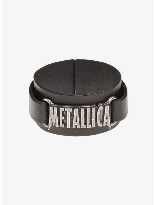 Alchemy of England Metallica Logo Leather Wriststrap Bracelet - US 5454