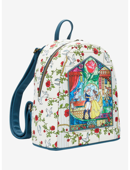 Loungefly Disney Beauty And The Beast Stained Glass Mini Backpack - US 6902
