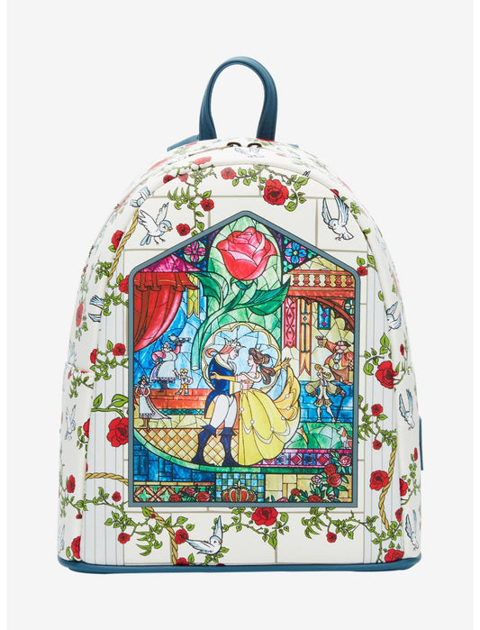 Loungefly Disney Beauty And The Beast Stained Glass Mini Backpack - US 6902